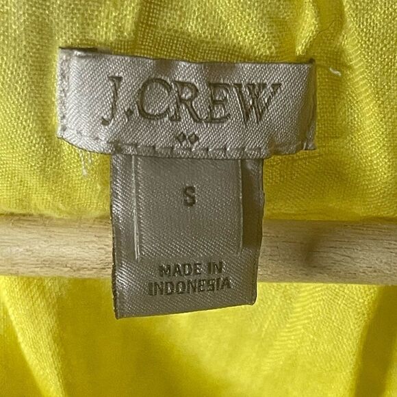 J. Crew Linen Crochet Lace Embroidered Hem Scallop Border Blouse Size Small - Picture 10 of 10